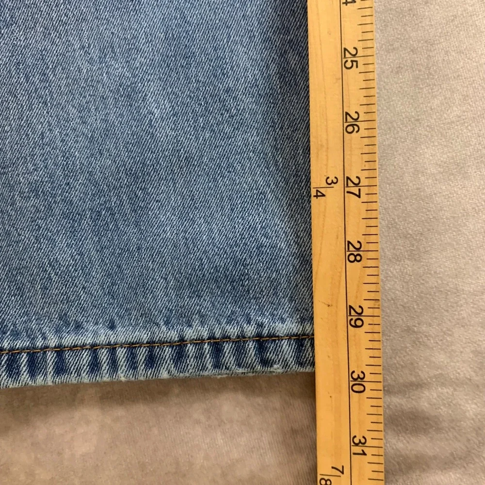 Levis 505 Regular Fit Straight Leg Jeans‎ Mens 34x32 Light Wash Blue Denim 1409